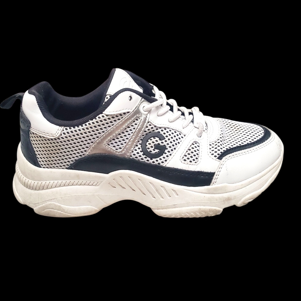 Tennis G By Guess Original Kolten Black White Dam Platform Women's 6 Sneakers